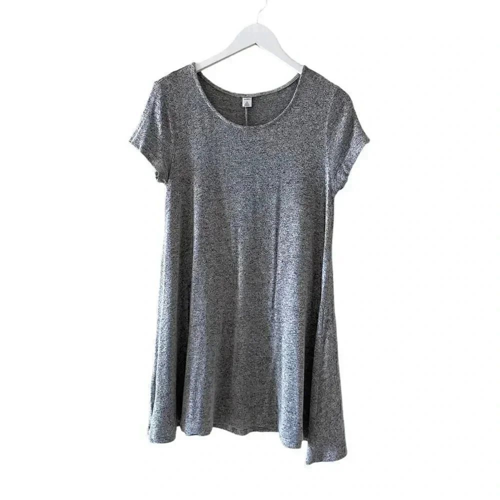 Old Navy Heather Gray Viscose Blend Swing Mini Dress Lightweight SZ MP # 1581 - Picture 1 of 12
